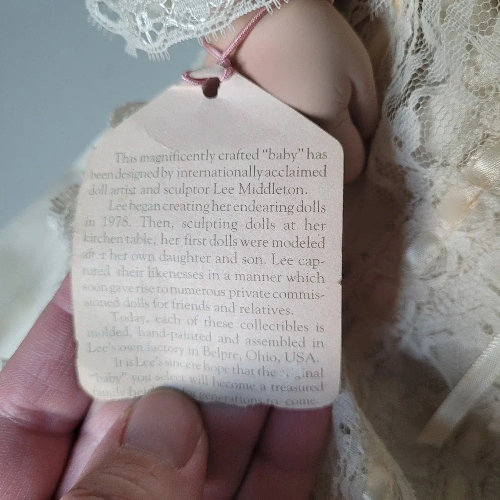 Vintage Lee Middleton Original Vinyl Baby Doll- Elaborate Lace Christening Gown